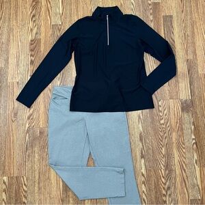 Lady Hagen Golf Polo and Pants Bundle, Gray & Navy, Medium/10